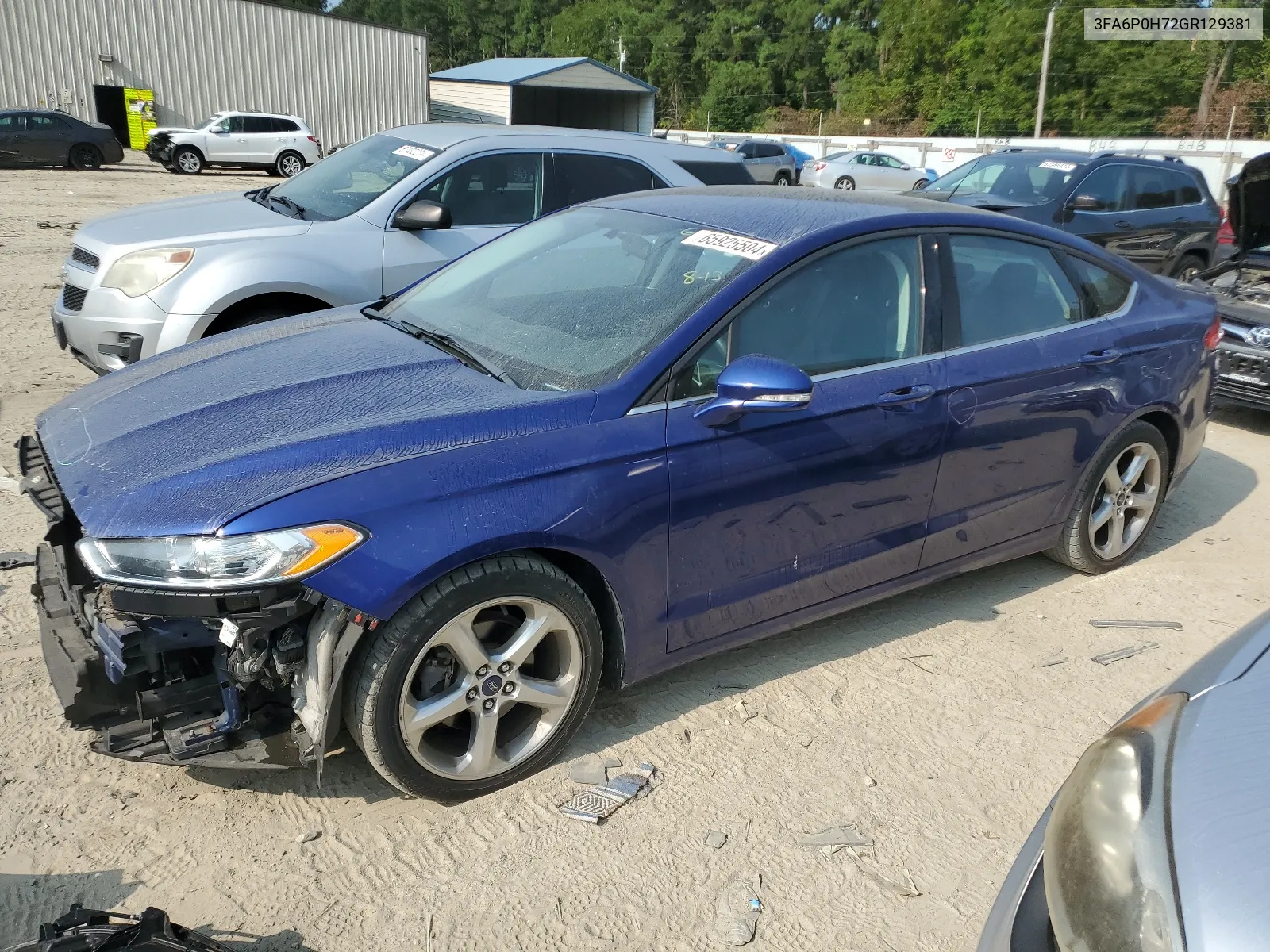 2016 Ford Fusion Se VIN: 3FA6P0H72GR129381 Lot: 65925504