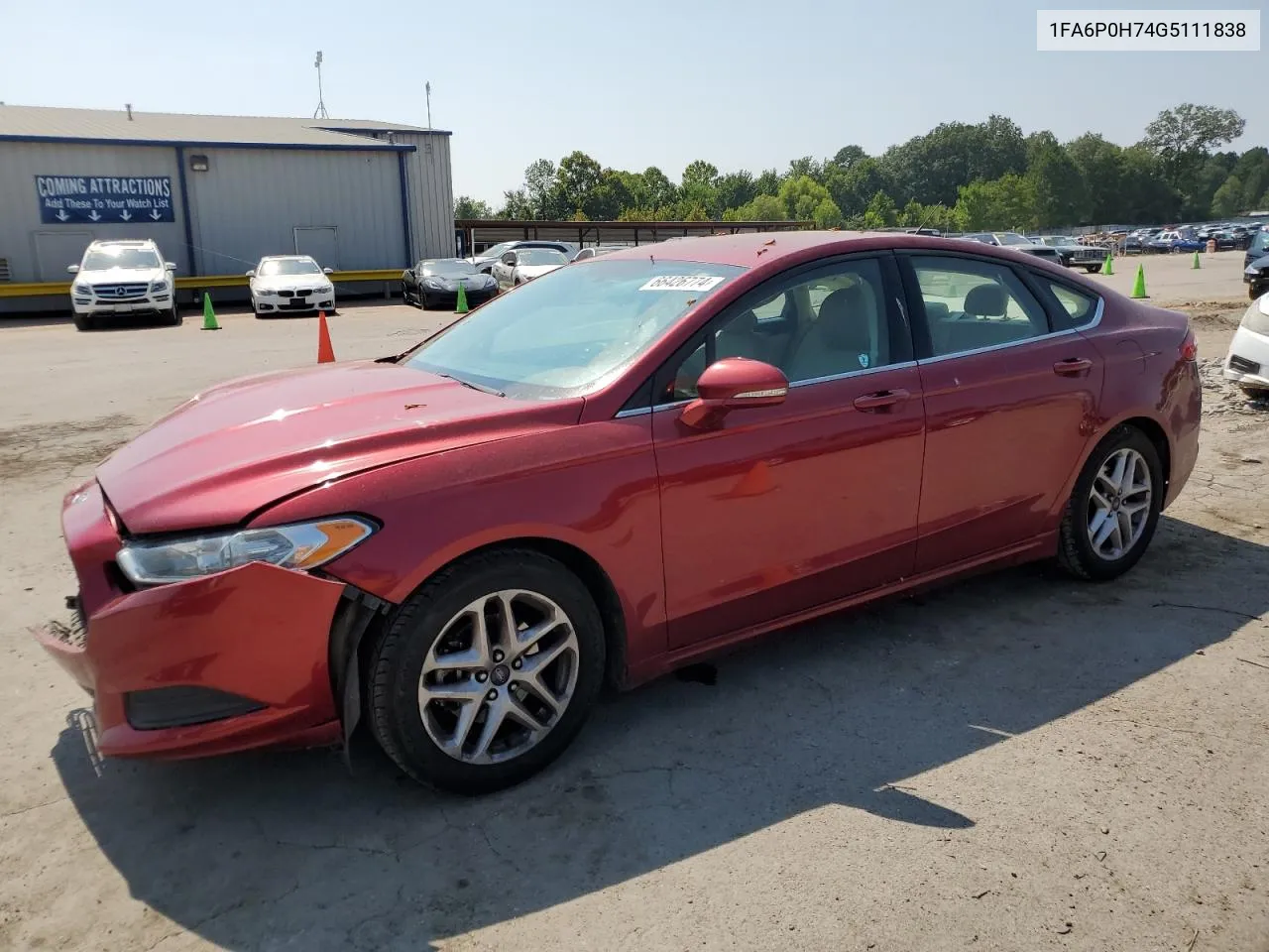 2016 Ford Fusion Se VIN: 1FA6P0H74G5111838 Lot: 66426774