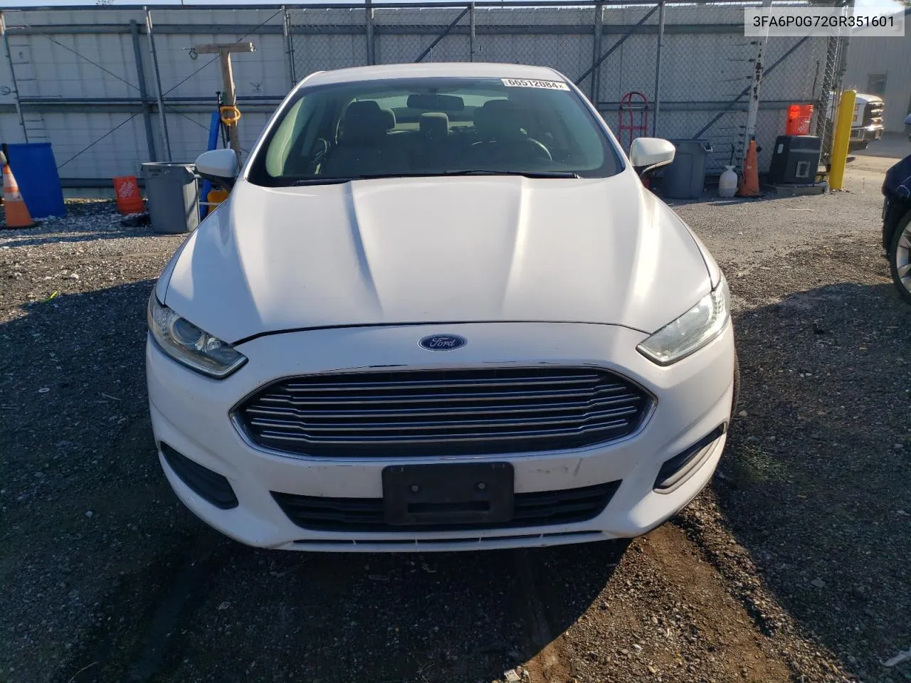 3FA6P0G72GR351601 2016 Ford Fusion S