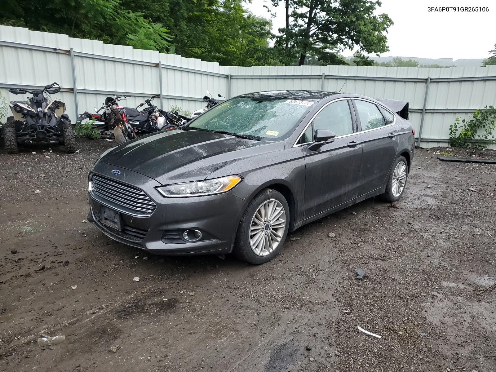 2016 Ford Fusion Se VIN: 3FA6P0T91GR265106 Lot: 66570184