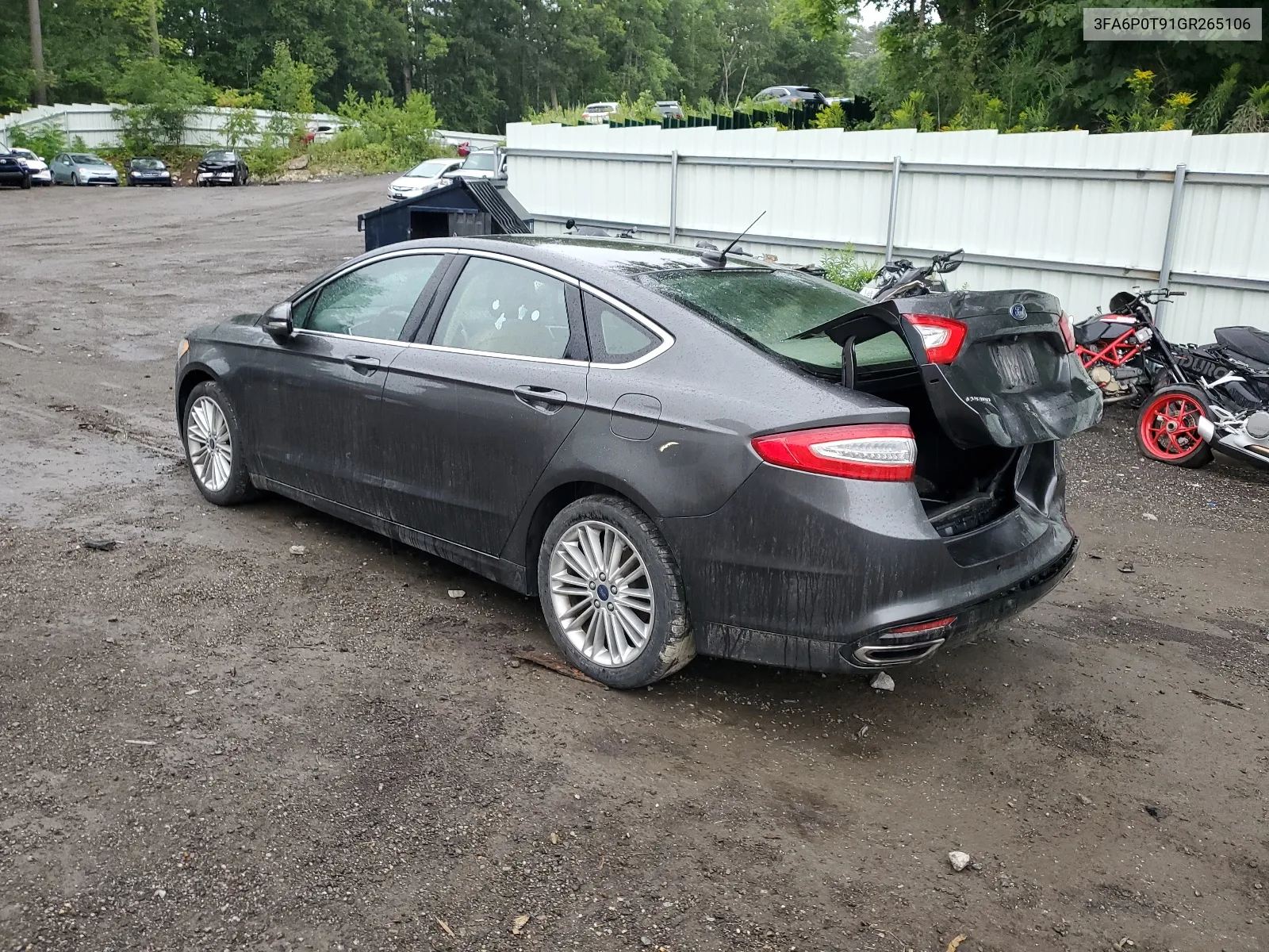 2016 Ford Fusion Se VIN: 3FA6P0T91GR265106 Lot: 66570184