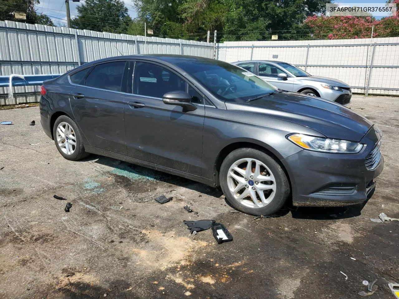 2016 Ford Fusion Se VIN: 3FA6P0H71GR376567 Lot: 66735034