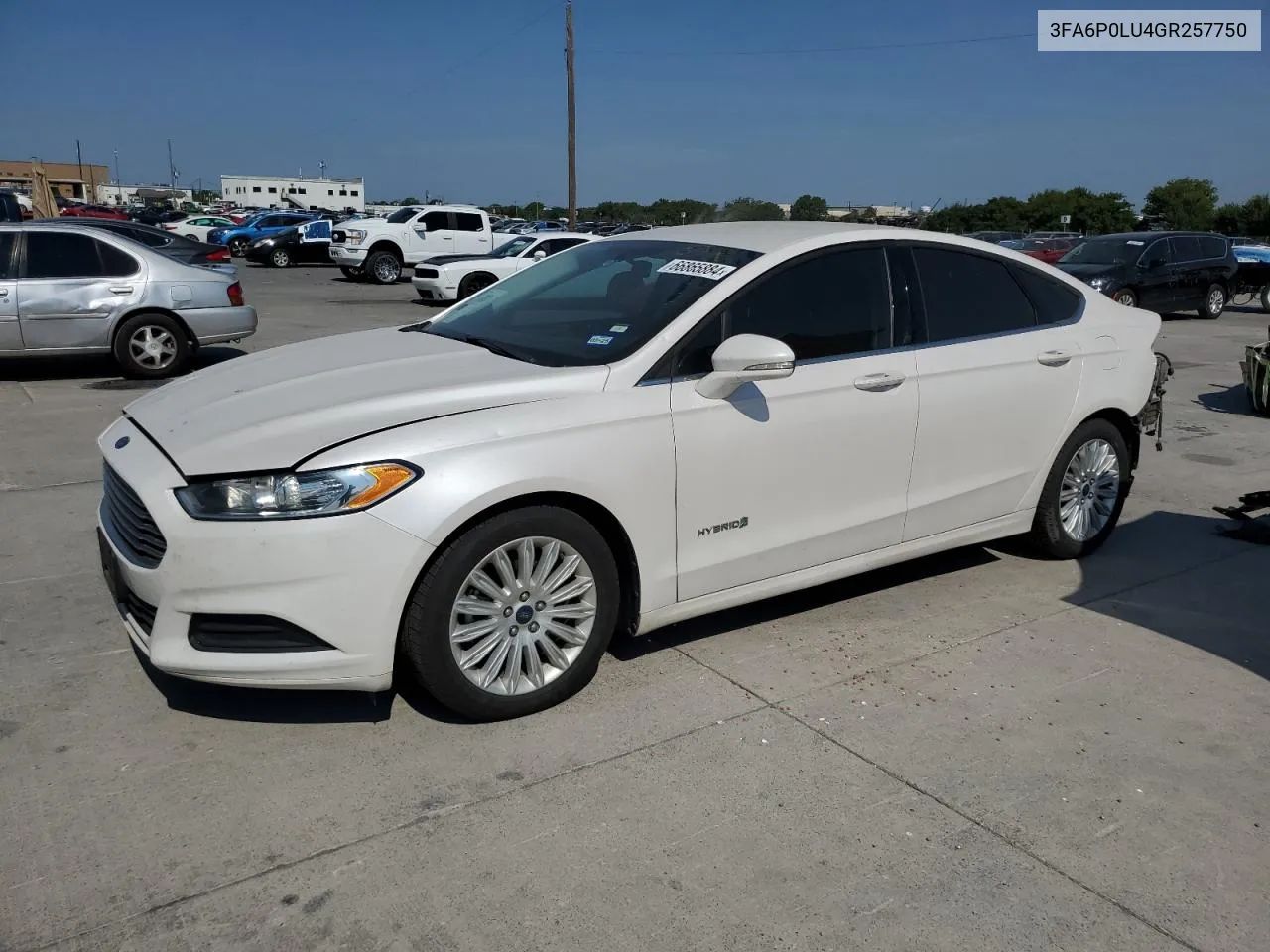 2016 Ford Fusion Se Hybrid VIN: 3FA6P0LU4GR257750 Lot: 66865884