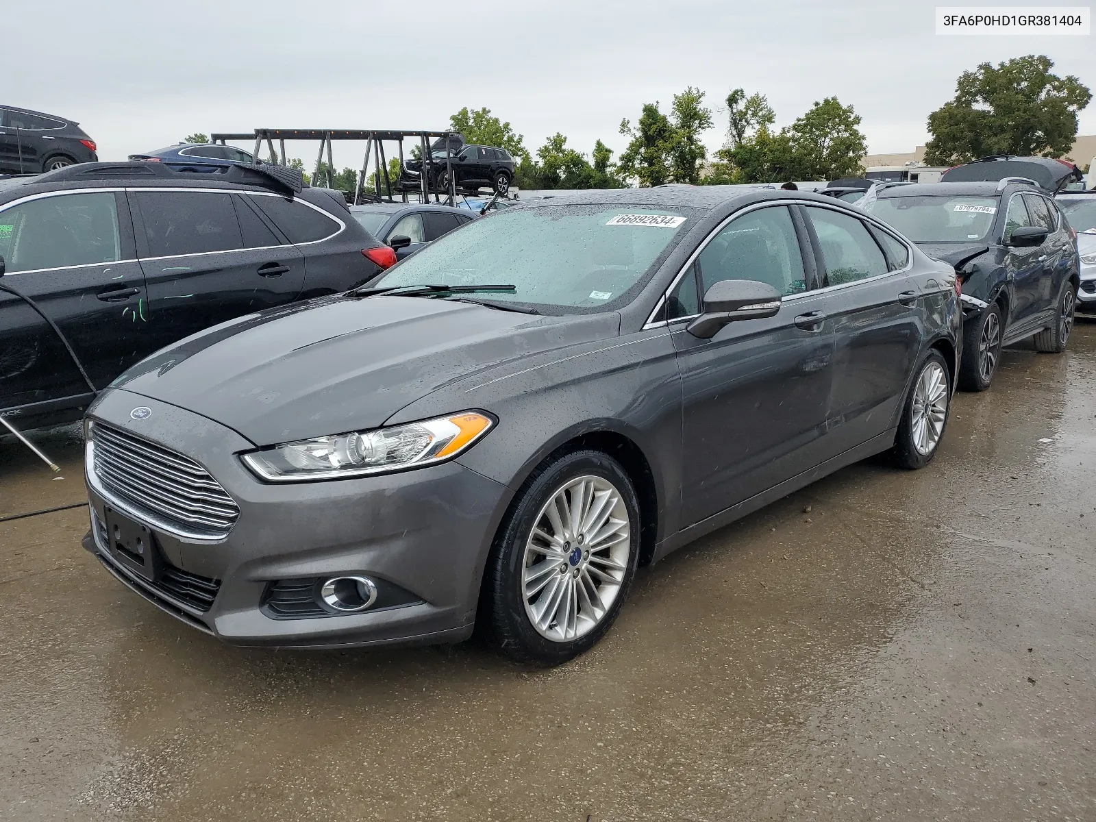 2016 Ford Fusion Se VIN: 3FA6P0HD1GR381404 Lot: 66892634