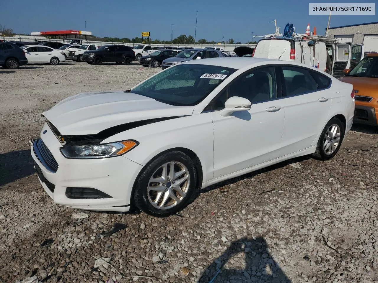 2016 Ford Fusion Se VIN: 3FA6P0H75GR171690 Lot: 67862874