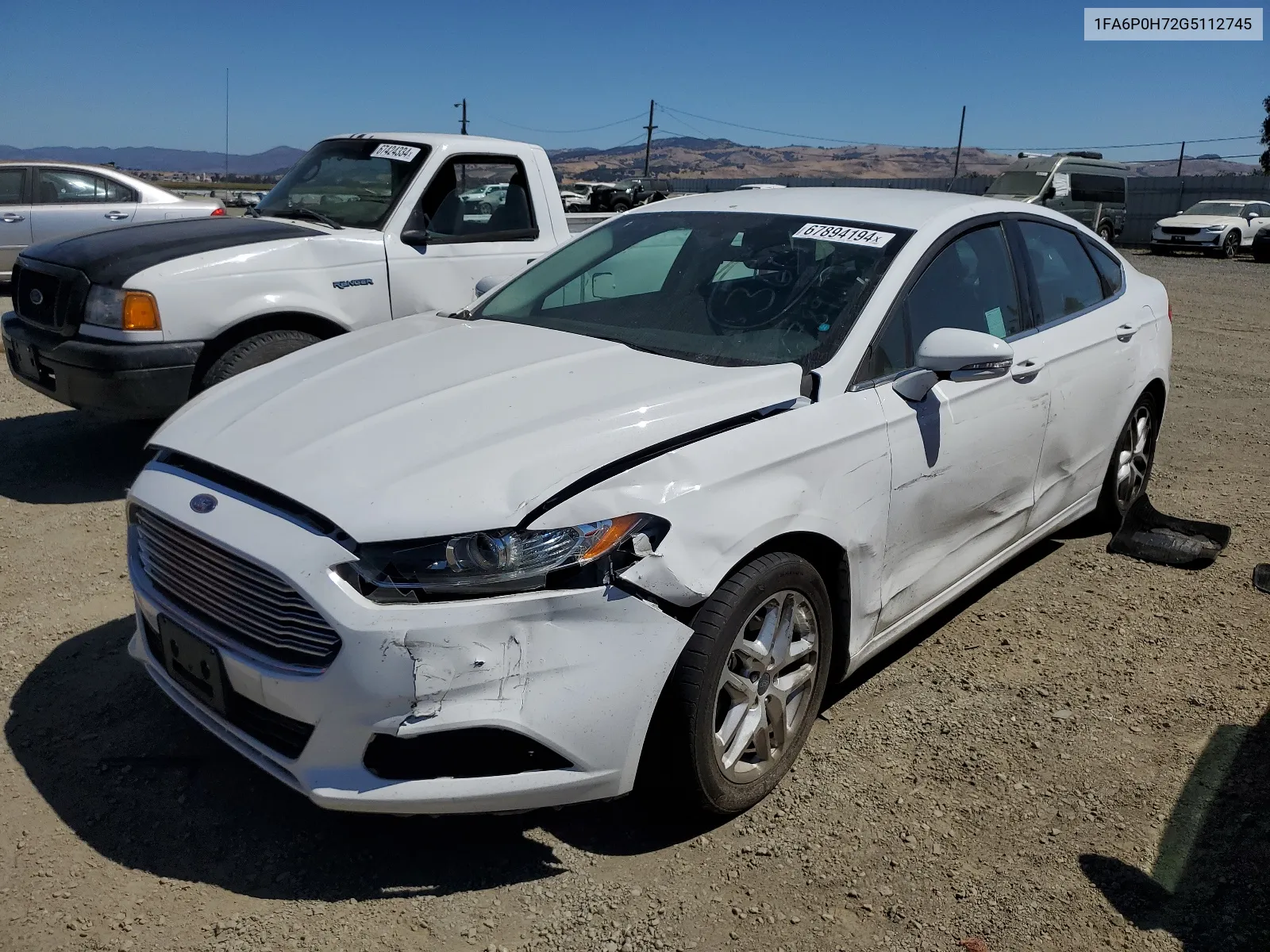 2016 Ford Fusion Se VIN: 1FA6P0H72G5112745 Lot: 67894194