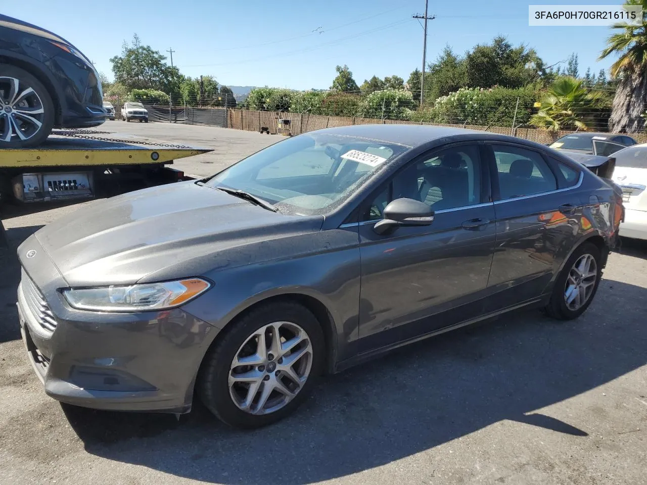 2016 Ford Fusion Se VIN: 3FA6P0H70GR216115 Lot: 68523274