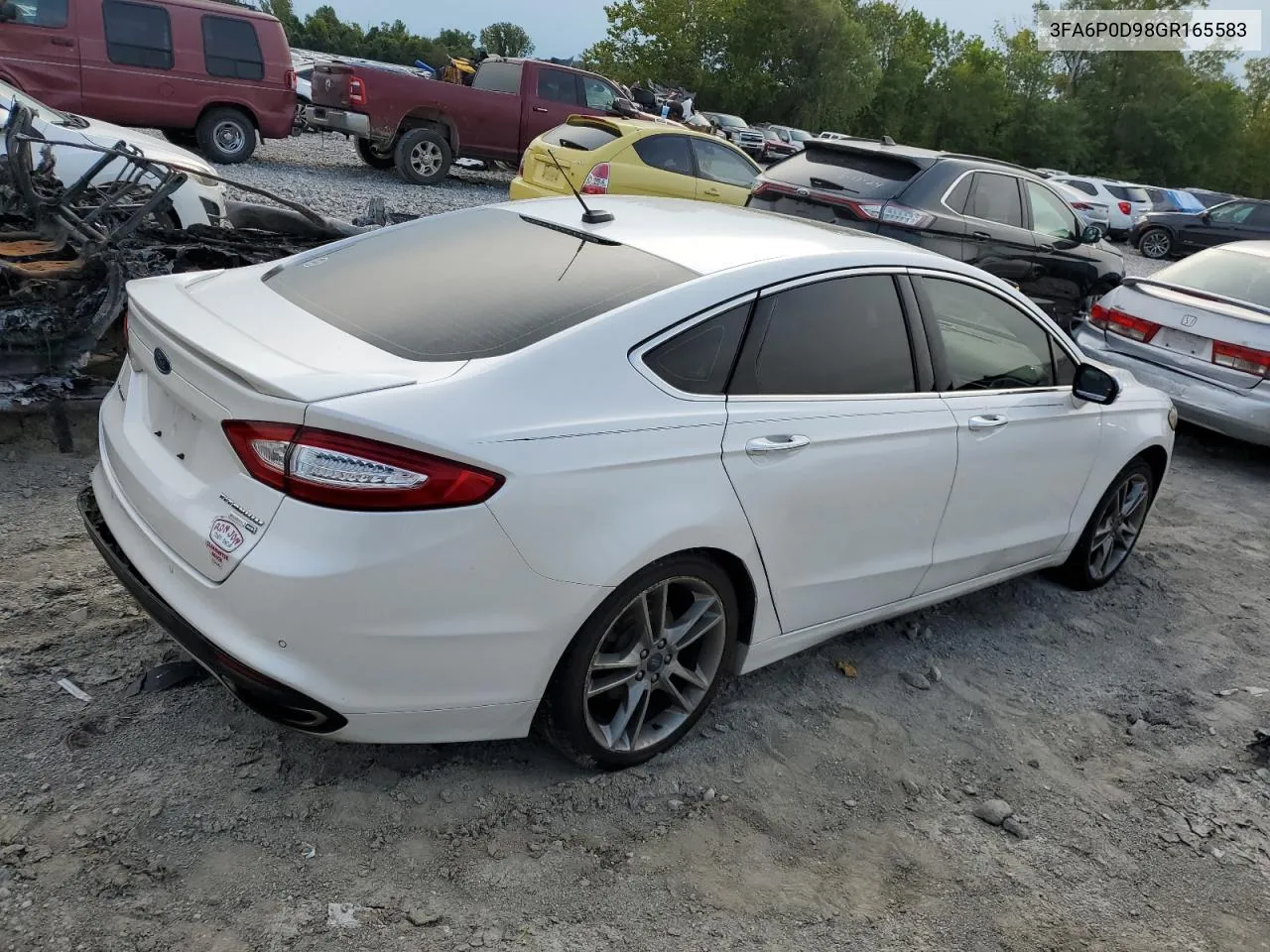 2016 Ford Fusion Titanium VIN: 3FA6P0D98GR165583 Lot: 68863374