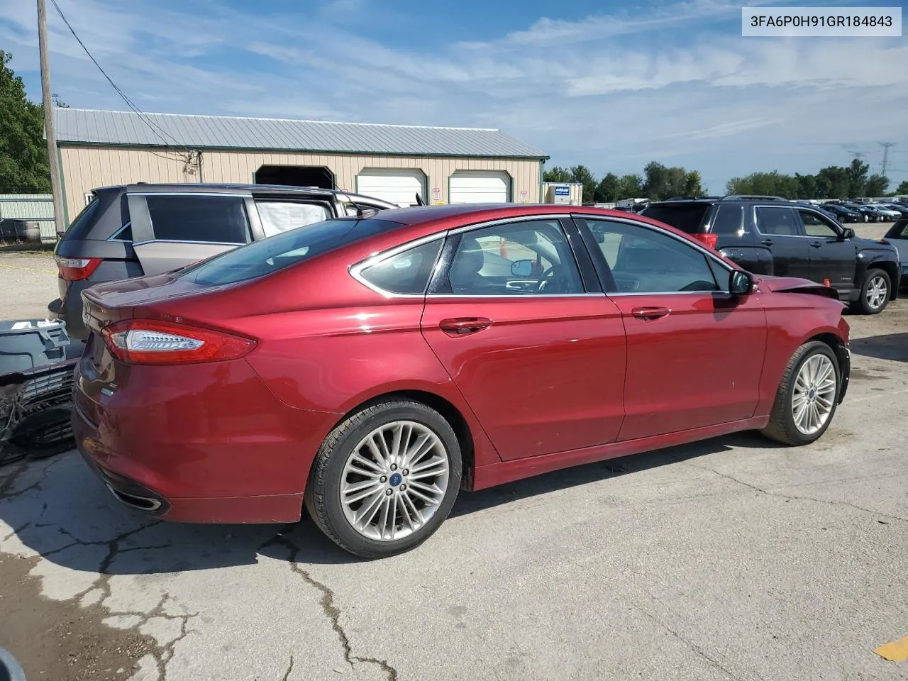 2016 Ford Fusion Se VIN: 3FA6P0H91GR184843 Lot: 68986384