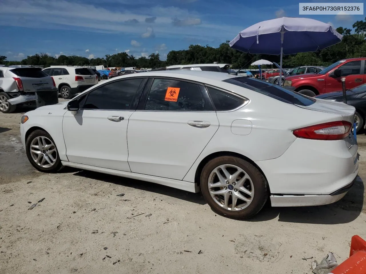 2016 Ford Fusion Se VIN: 3FA6P0H73GR152376 Lot: 69183344