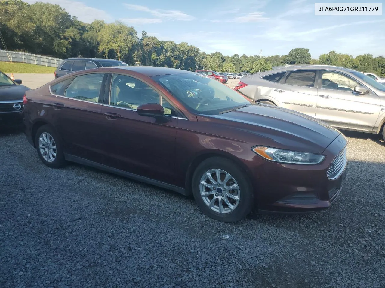 2016 Ford Fusion S VIN: 3FA6P0G71GR211779 Lot: 69459004