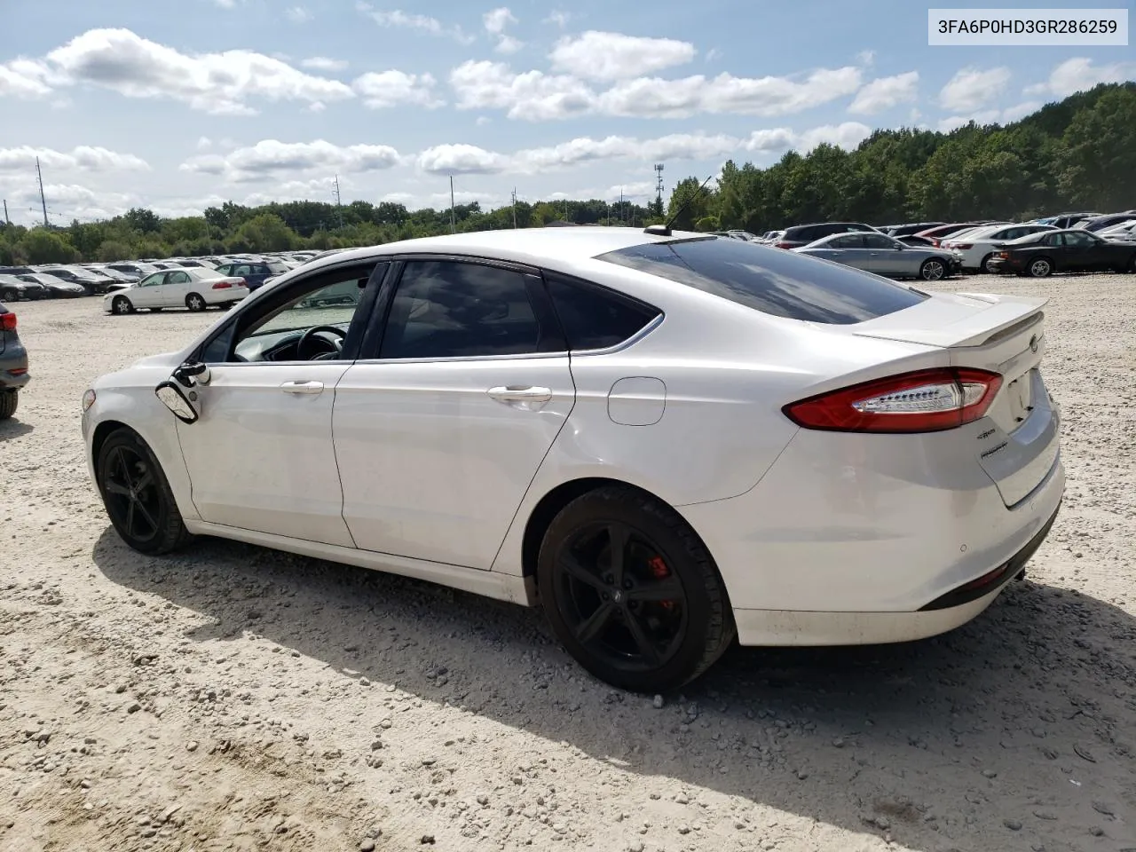 2016 Ford Fusion Se VIN: 3FA6P0HD3GR286259 Lot: 69502064