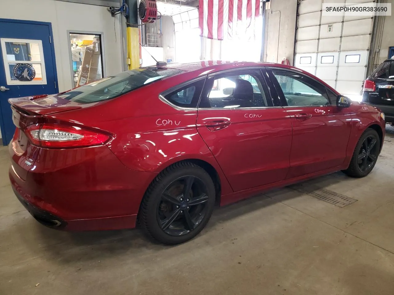 2016 Ford Fusion Se VIN: 3FA6P0H90GR383690 Lot: 69841214