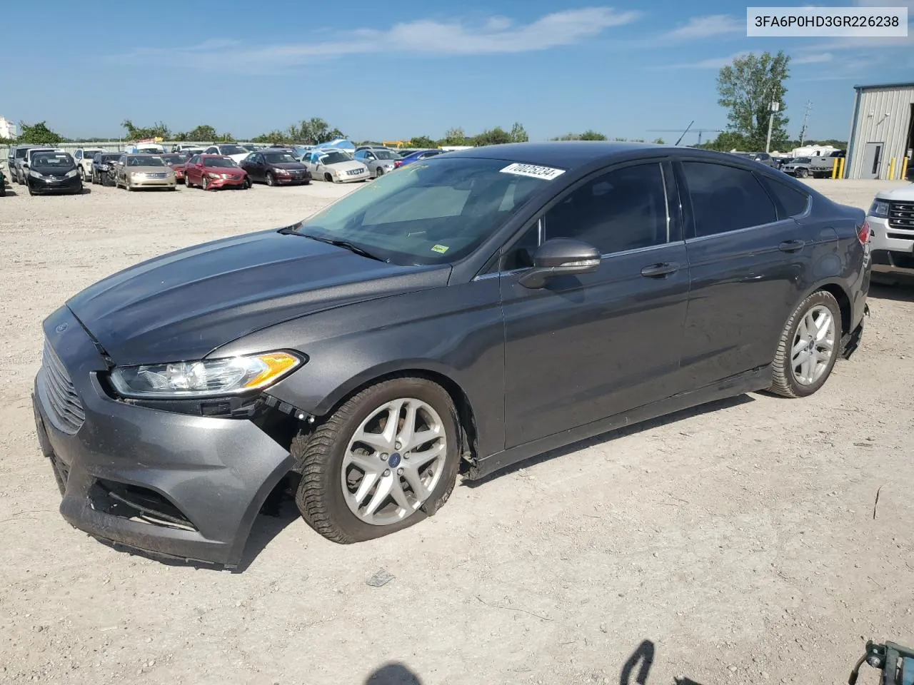 2016 Ford Fusion Se VIN: 3FA6P0HD3GR226238 Lot: 70025234