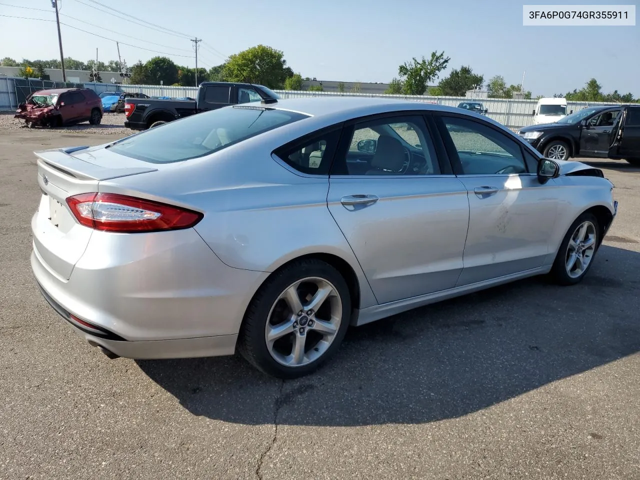 2016 Ford Fusion S VIN: 3FA6P0G74GR355911 Lot: 70184474