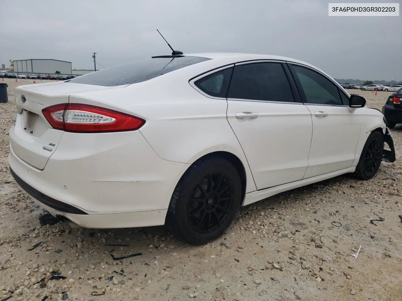 2016 Ford Fusion Se VIN: 3FA6P0HD3GR302203 Lot: 70208684