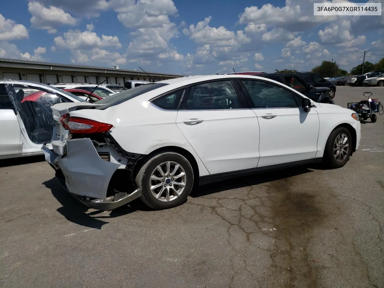 2016 Ford Fusion S VIN: 3FA6P0G7XGR114435 Lot: 70256324