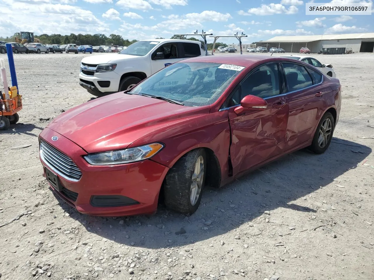 2016 Ford Fusion Se VIN: 3FA6P0H79GR106597 Lot: 70492104