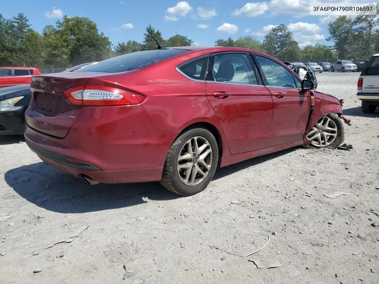 2016 Ford Fusion Se VIN: 3FA6P0H79GR106597 Lot: 70492104