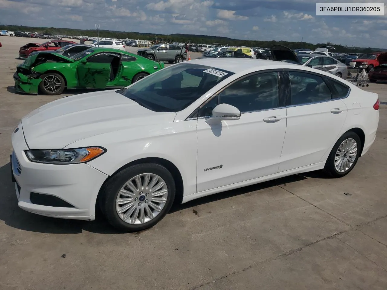 2016 Ford Fusion Se Hybrid VIN: 3FA6P0LU1GR360205 Lot: 70519214