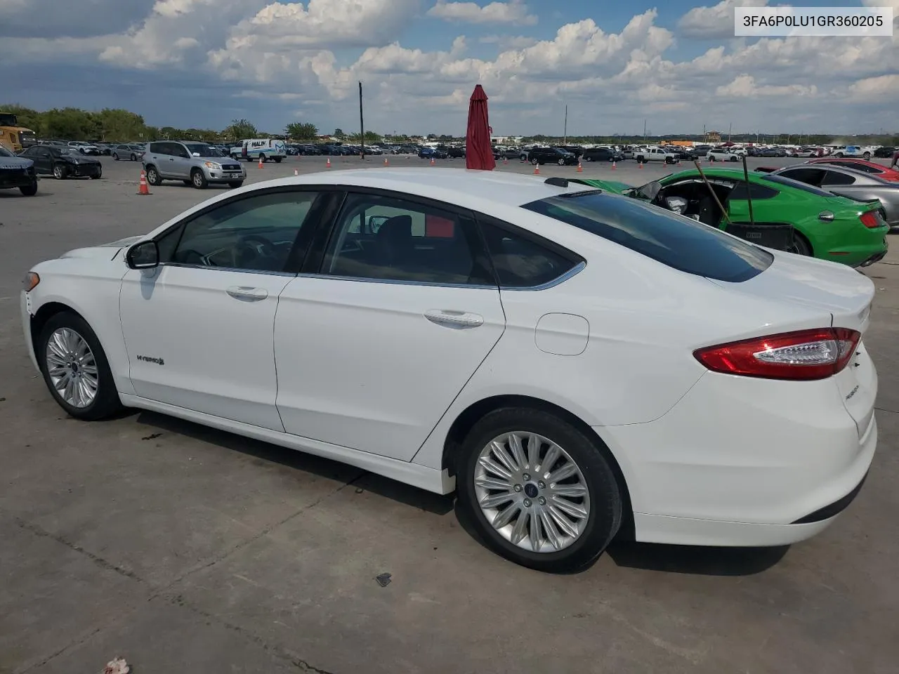 3FA6P0LU1GR360205 2016 Ford Fusion Se Hybrid