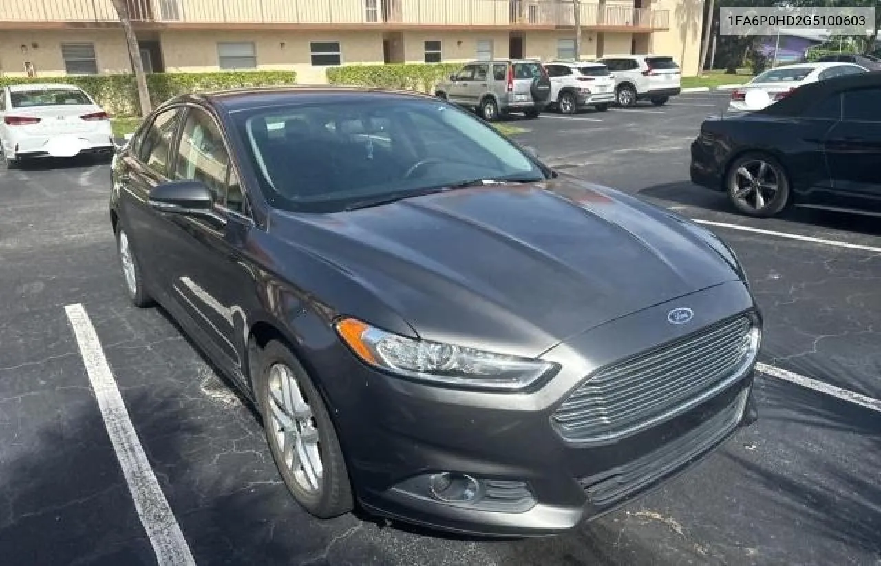 1FA6P0HD2G5100603 2016 Ford Fusion Se