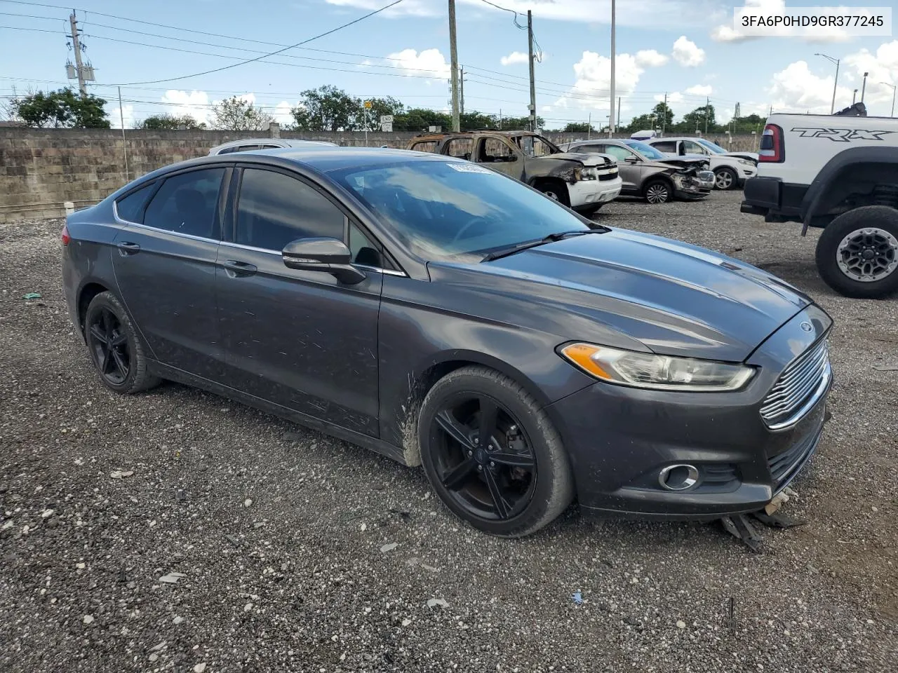 2016 Ford Fusion Se VIN: 3FA6P0HD9GR377245 Lot: 71025404