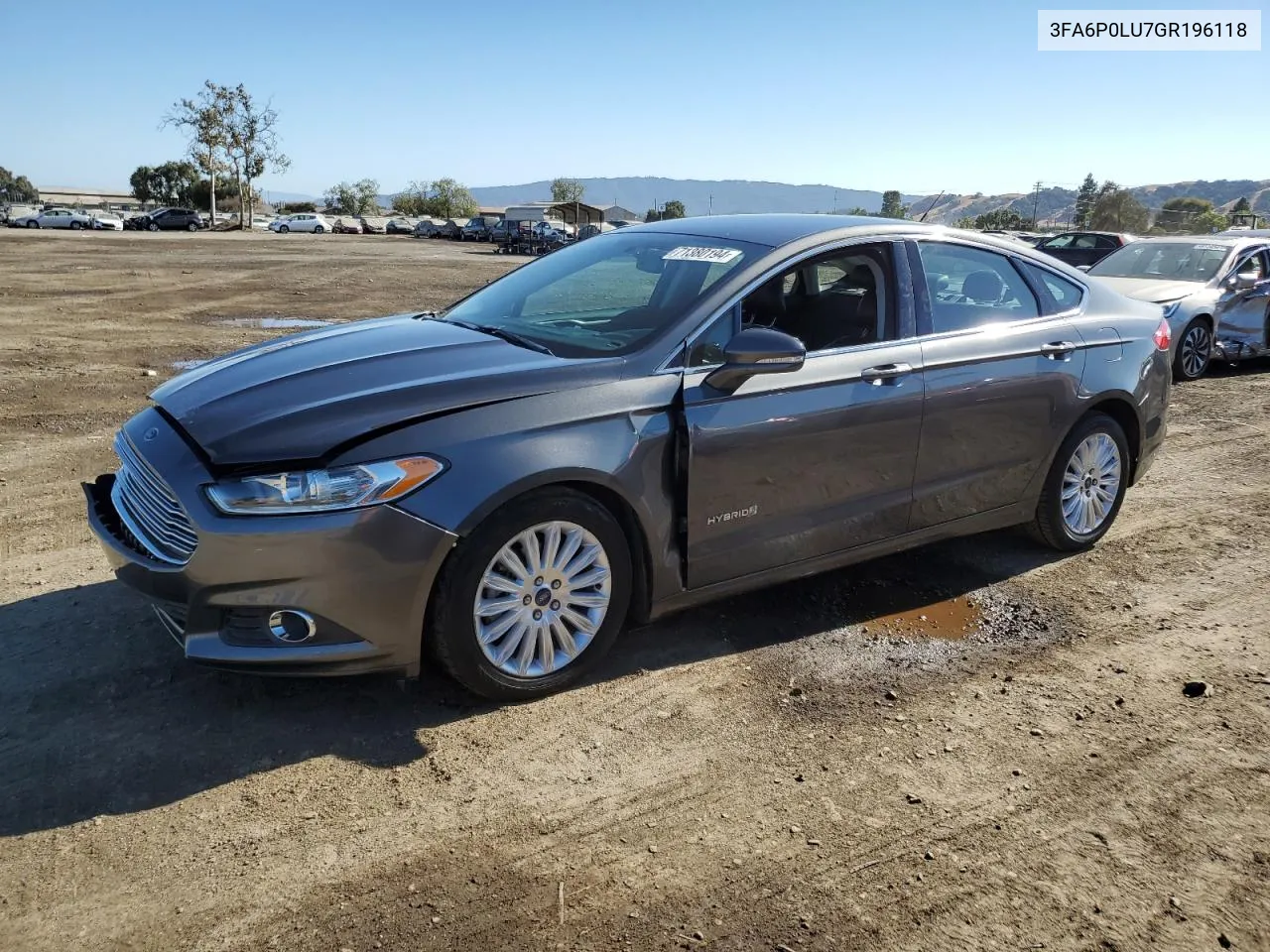 2016 Ford Fusion Se Hybrid VIN: 3FA6P0LU7GR196118 Lot: 71380194