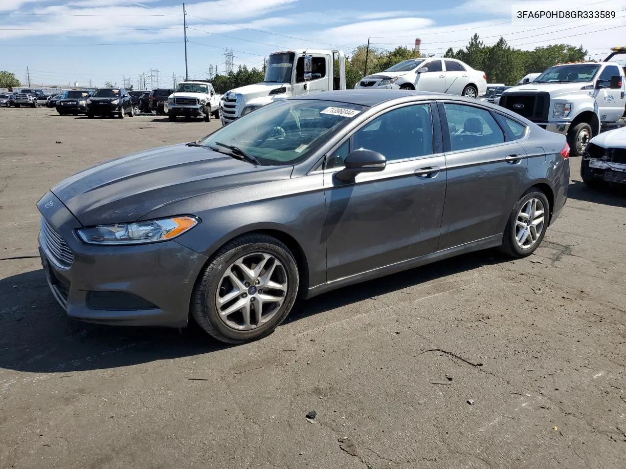 2016 Ford Fusion Se VIN: 3FA6P0HD8GR333589 Lot: 71396044