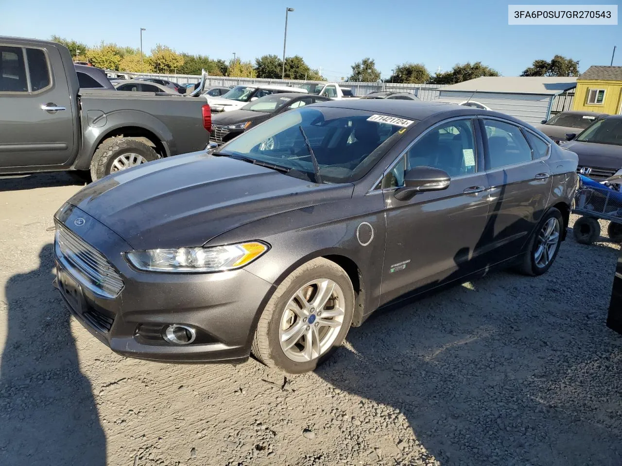 2016 Ford Fusion Titanium Phev VIN: 3FA6P0SU7GR270543 Lot: 71421724