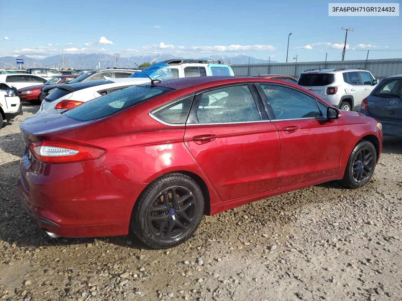 2016 Ford Fusion Se VIN: 3FA6P0H71GR124432 Lot: 71474304