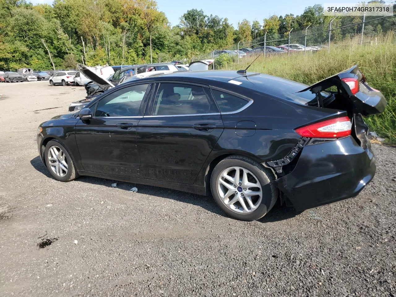 2016 Ford Fusion Se VIN: 3FA6P0H74GR317318 Lot: 72432444