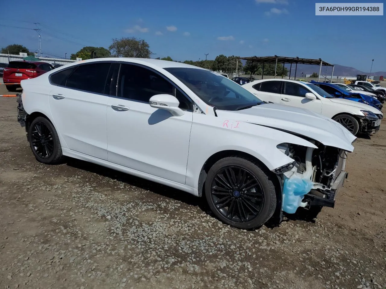 2016 Ford Fusion Se VIN: 3FA6P0H99GR194388 Lot: 72459554