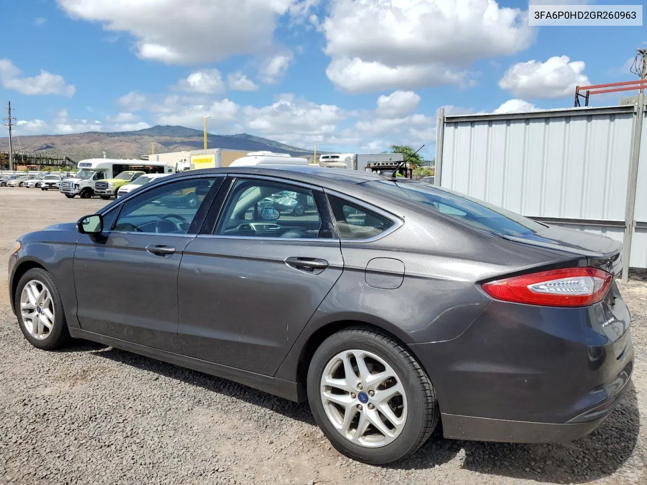 2016 Ford Fusion Se VIN: 3FA6P0HD2GR260963 Lot: 72465264