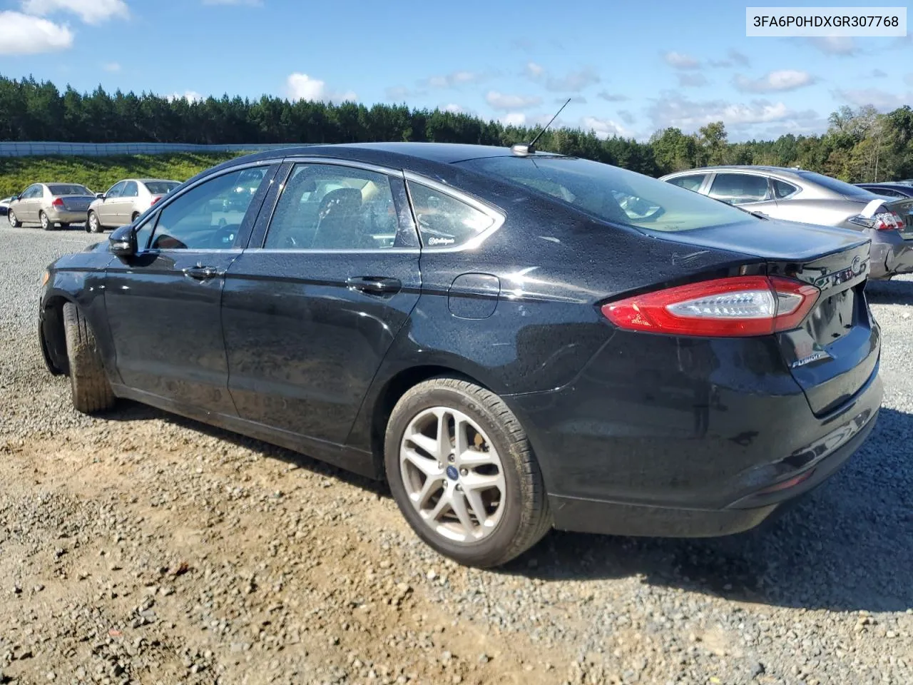 2016 Ford Fusion Se VIN: 3FA6P0HDXGR307768 Lot: 72749994