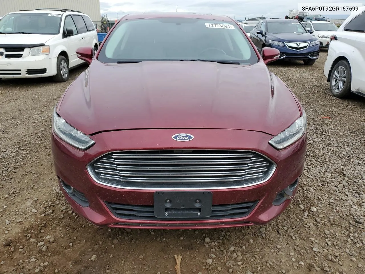 2016 Ford Fusion Se VIN: 3FA6P0T92GR167699 Lot: 72773684