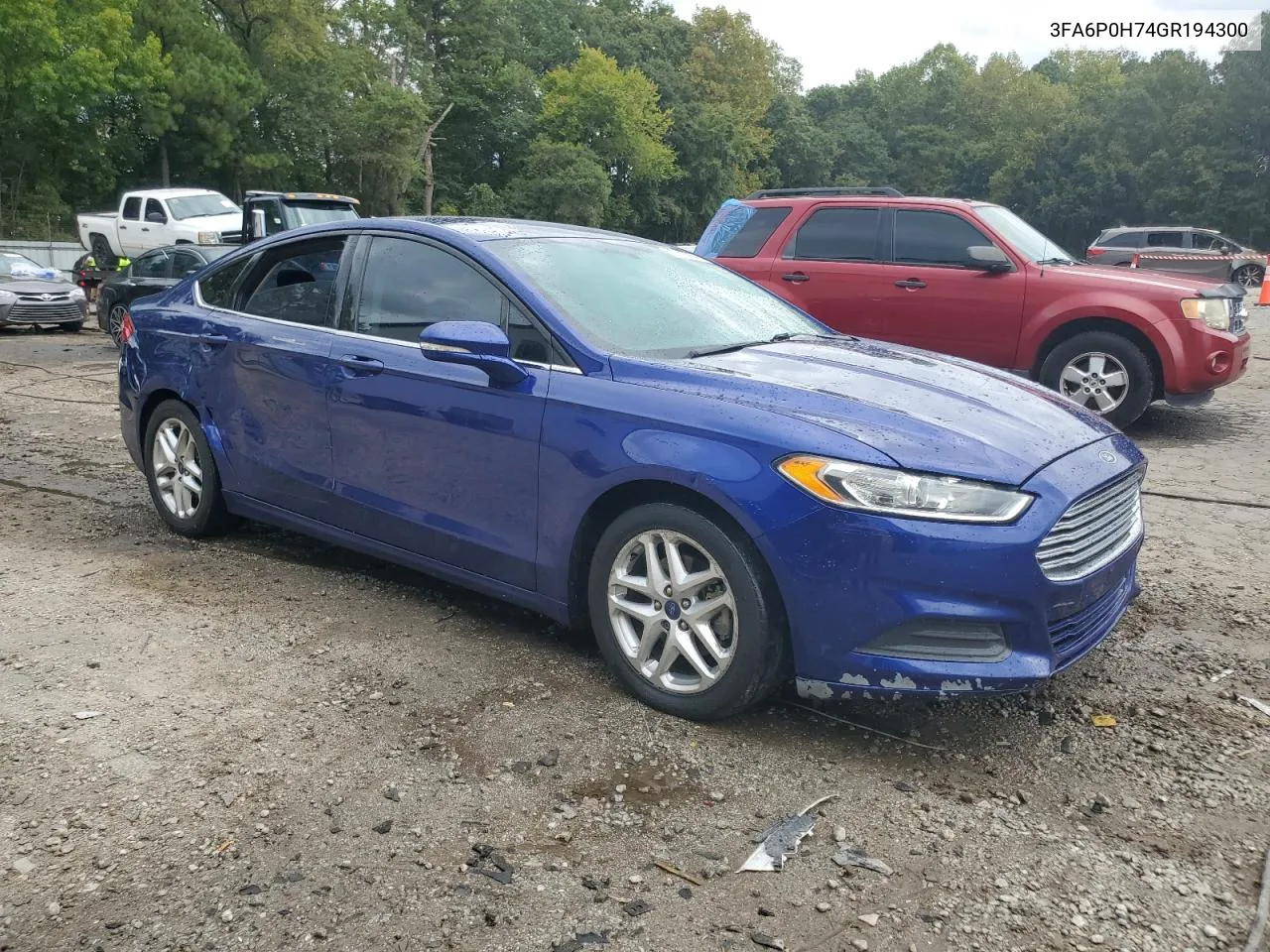 2016 Ford Fusion Se VIN: 3FA6P0H74GR194300 Lot: 73016254