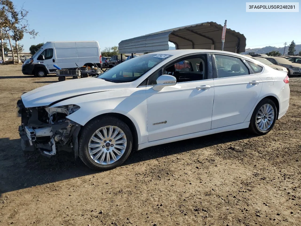 2016 Ford Fusion Se Hybrid VIN: 3FA6P0LU5GR248281 Lot: 73394274