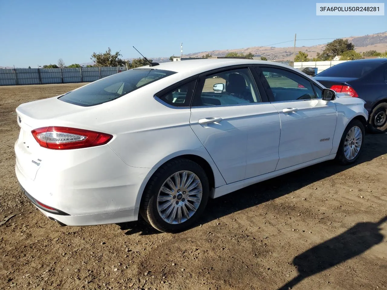 2016 Ford Fusion Se Hybrid VIN: 3FA6P0LU5GR248281 Lot: 73394274