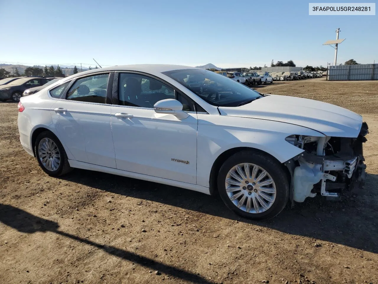 2016 Ford Fusion Se Hybrid VIN: 3FA6P0LU5GR248281 Lot: 73394274