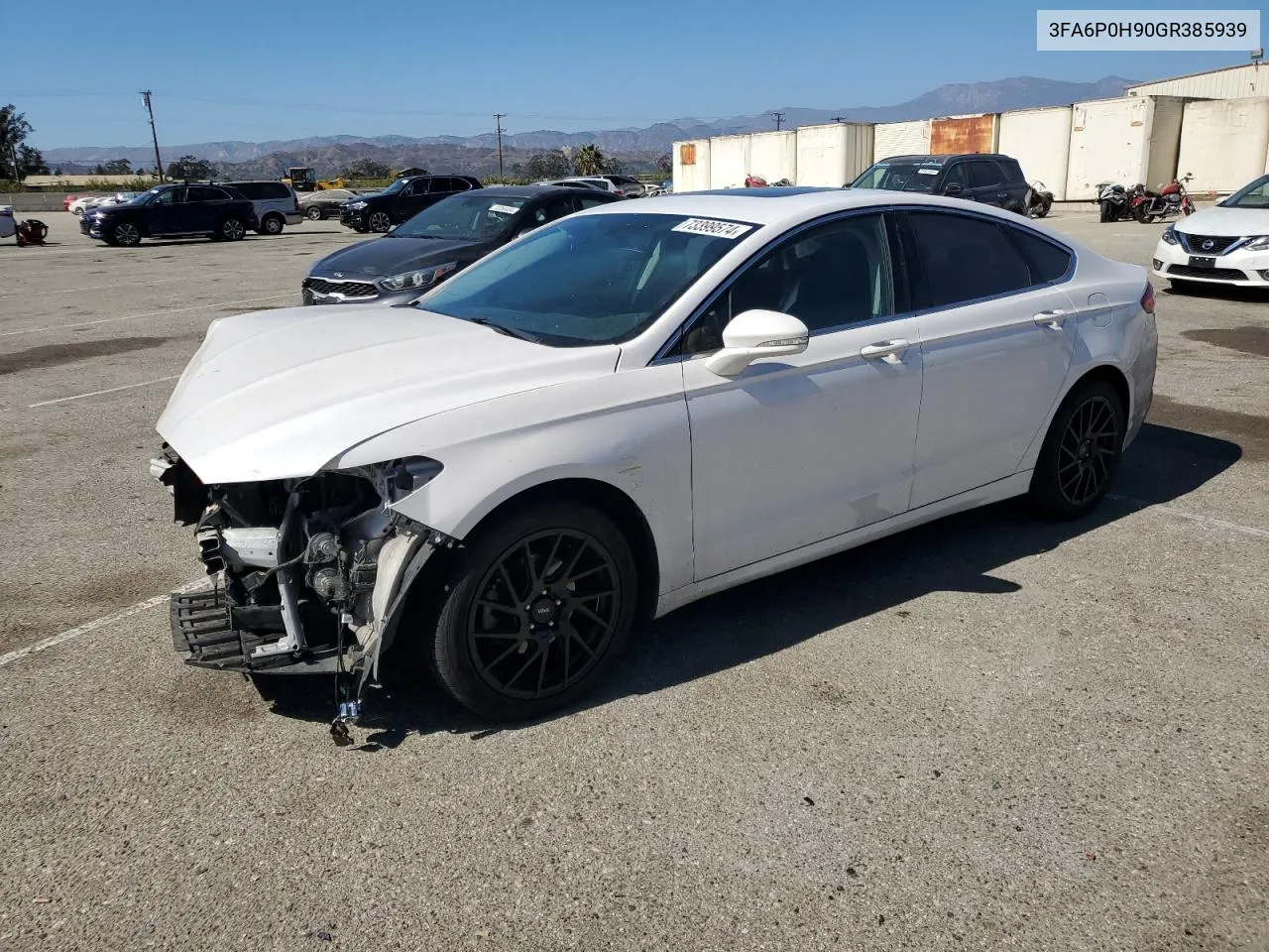 2016 Ford Fusion Se VIN: 3FA6P0H90GR385939 Lot: 73399574