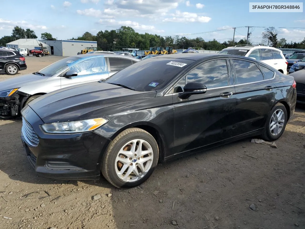 2016 Ford Fusion Se VIN: 3FA6P0H78GR348846 Lot: 74032694