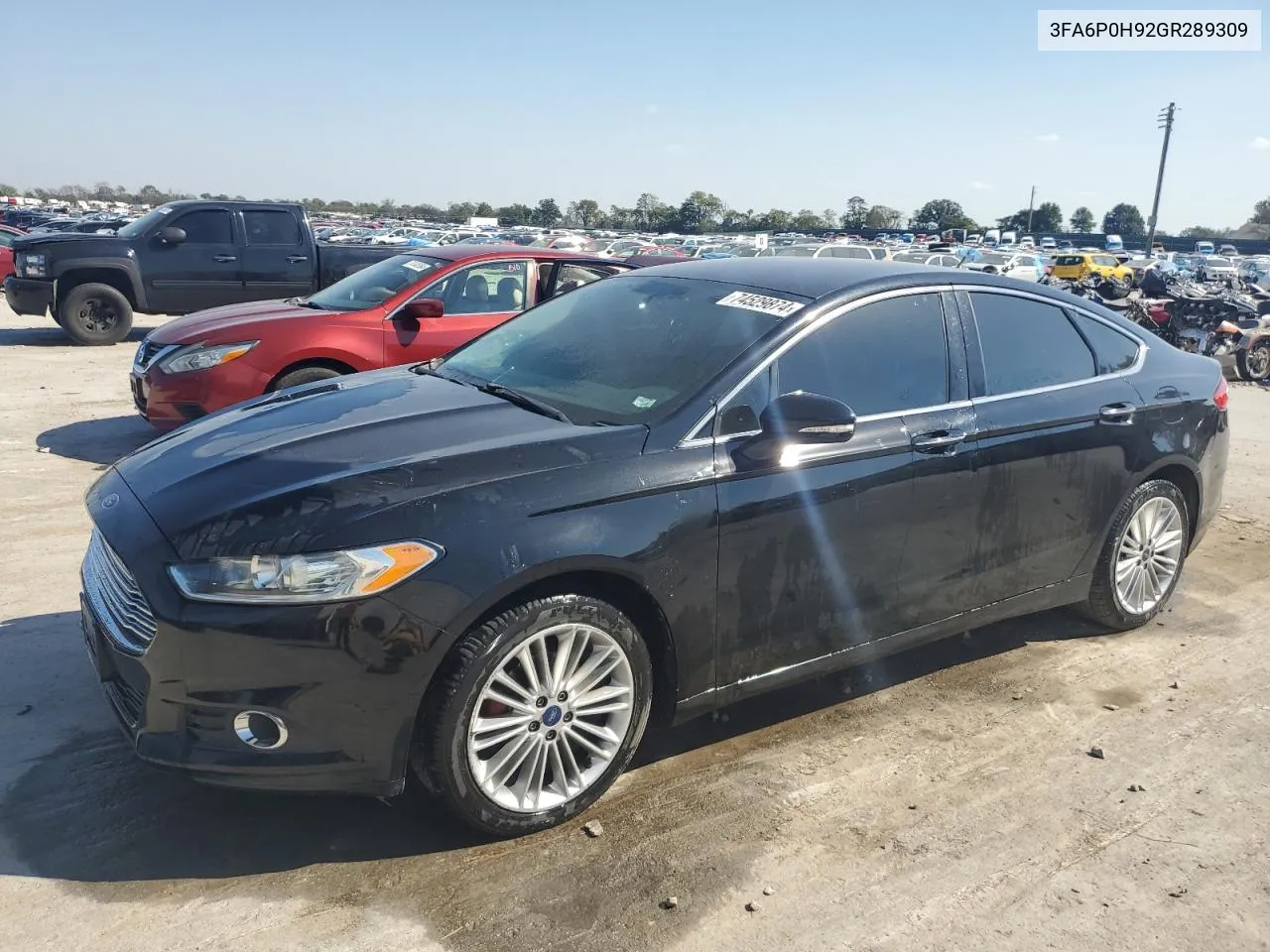 2016 Ford Fusion Se VIN: 3FA6P0H92GR289309 Lot: 74529874