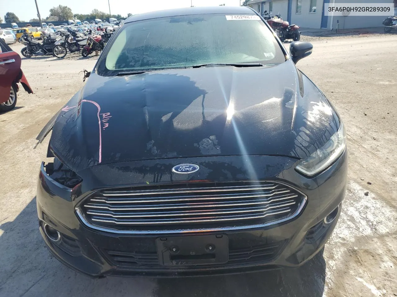 2016 Ford Fusion Se VIN: 3FA6P0H92GR289309 Lot: 74529874