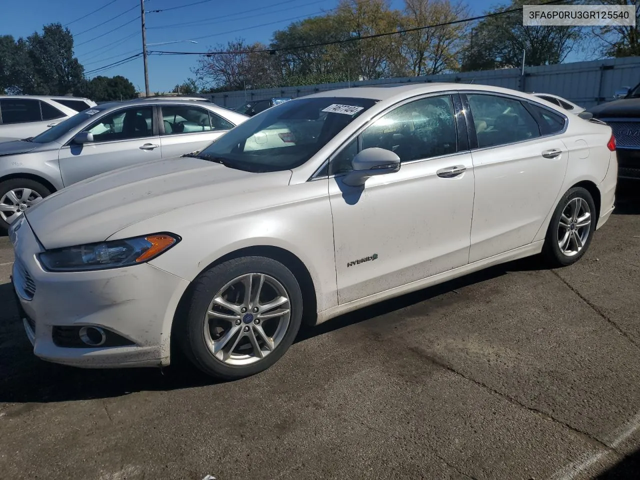 2016 Ford Fusion Titanium Hev VIN: 3FA6P0RU3GR125540 Lot: 74677404