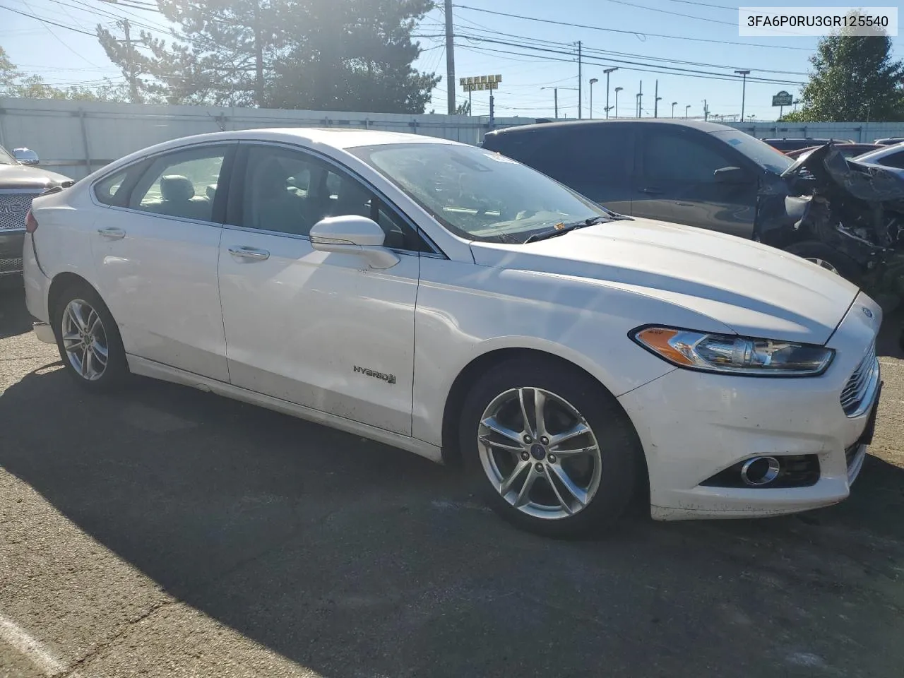 2016 Ford Fusion Titanium Hev VIN: 3FA6P0RU3GR125540 Lot: 74677404