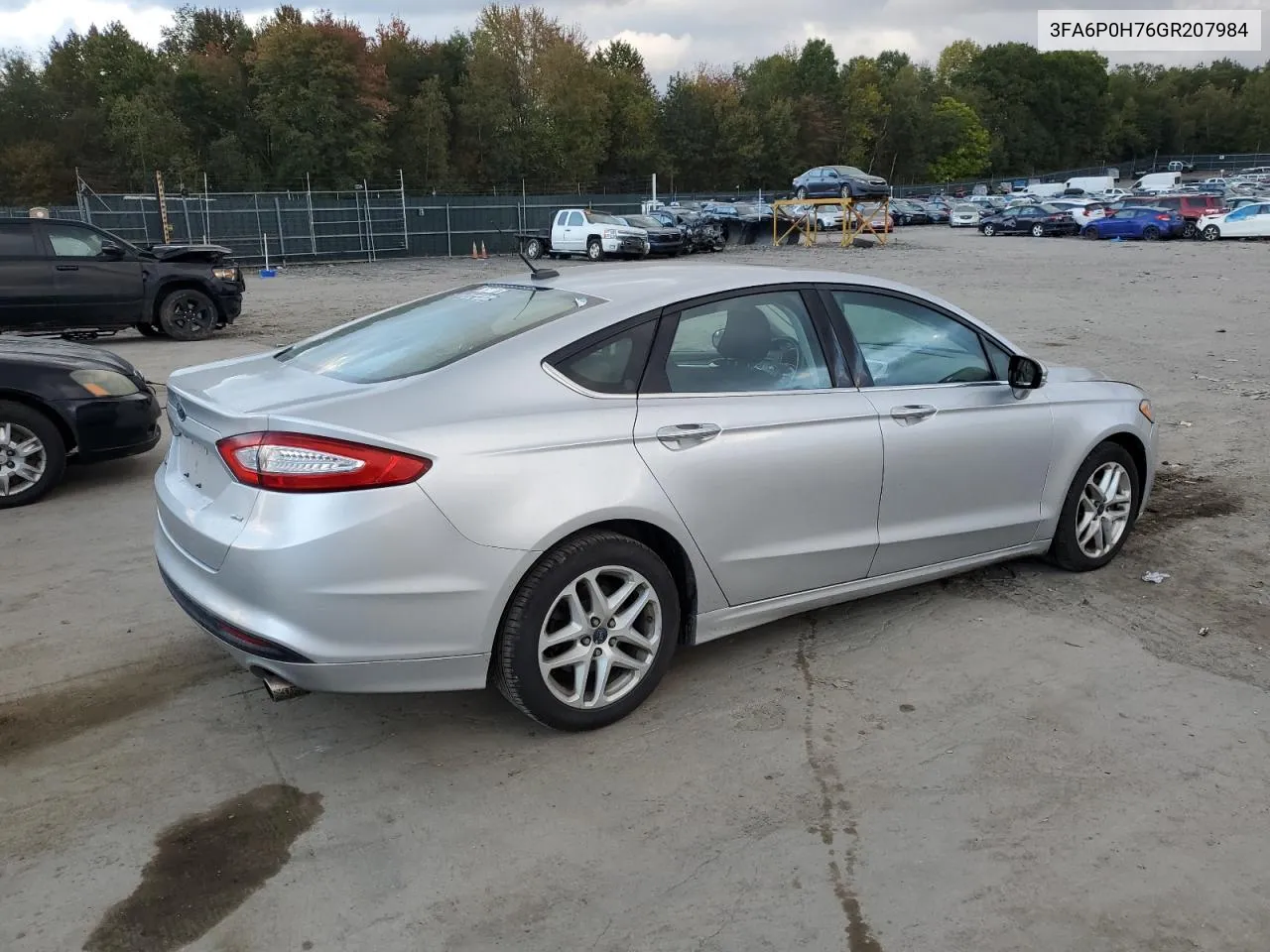 2016 Ford Fusion Se VIN: 3FA6P0H76GR207984 Lot: 74750754