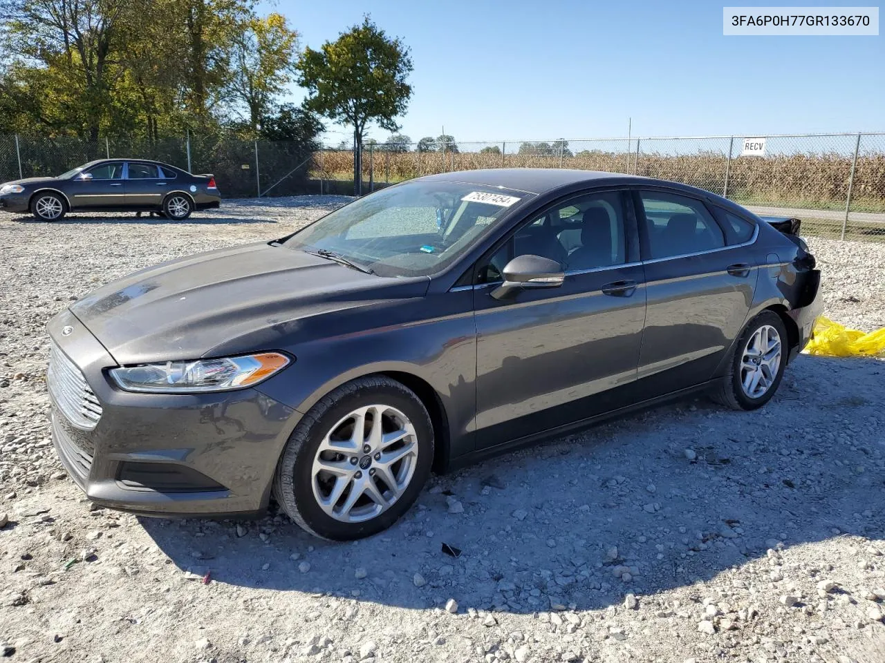 2016 Ford Fusion Se VIN: 3FA6P0H77GR133670 Lot: 75307454