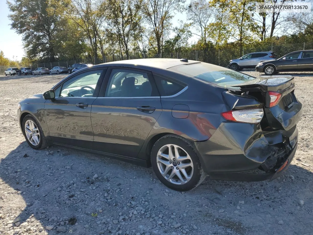 2016 Ford Fusion Se VIN: 3FA6P0H77GR133670 Lot: 75307454