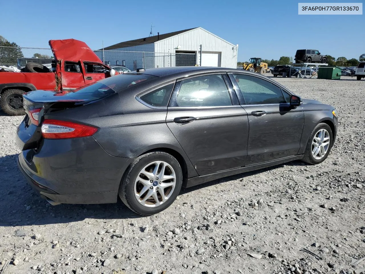 2016 Ford Fusion Se VIN: 3FA6P0H77GR133670 Lot: 75307454